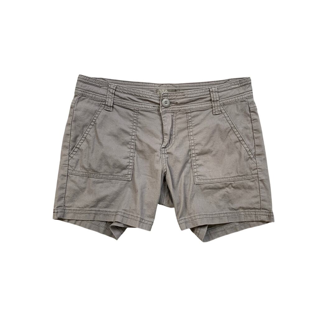 Prana Shorts Women 4 Gray Tess Organic Cotton Blend Outdoor Patch Pockets Casual